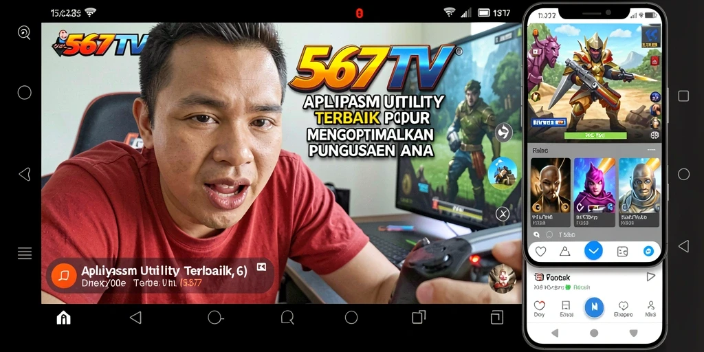 Tampilan antarmuka 567TV yang modern dan interaktif.