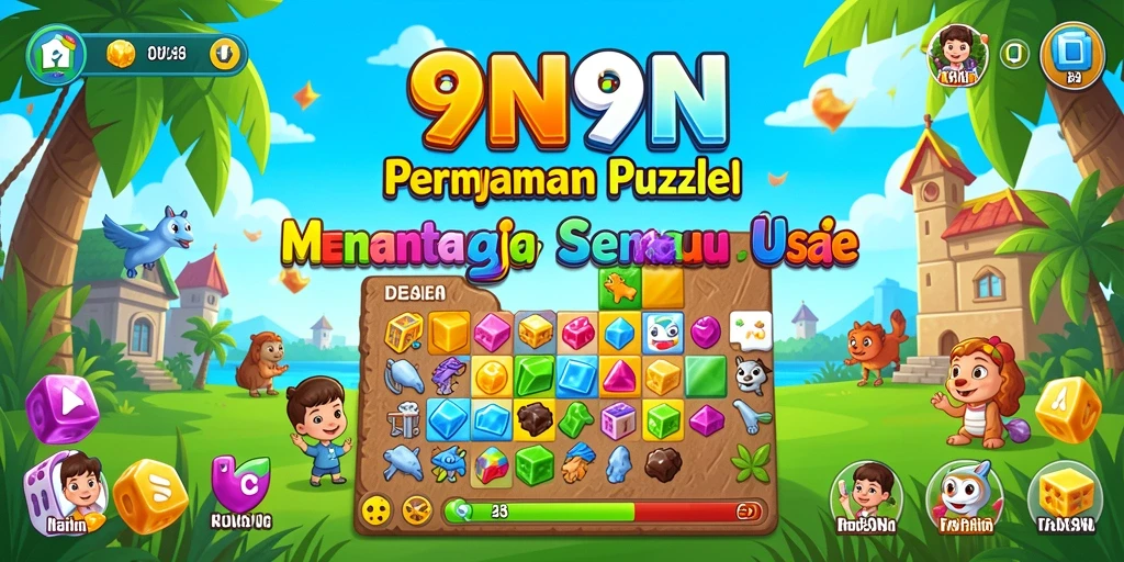 Screenshot menunjukkan gameplay menarik 9N9N dengan teka-teki yang menantang.