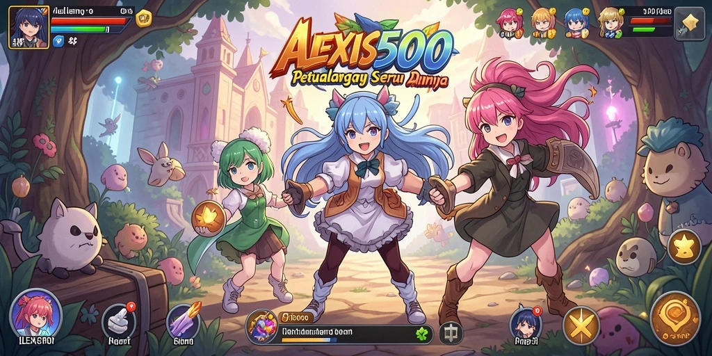 Screenshot gameplay ALEXIS500 yang menampilkan karakter anime beraksi.