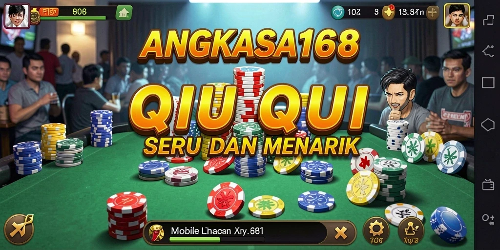 Tampilan menarik gameplay QiuQiu di ANGKASA168.
