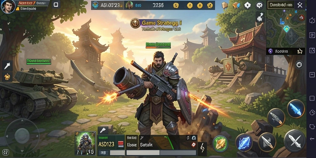 Tampilan gameplay menarik dari ASD123 dengan elemen strategi SLG.