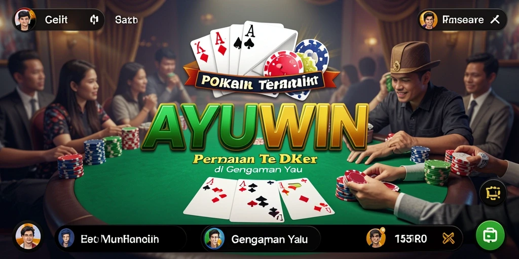 Tampilan gameplay seru dalam AYUWIN yang menampilkan aksi Poker.