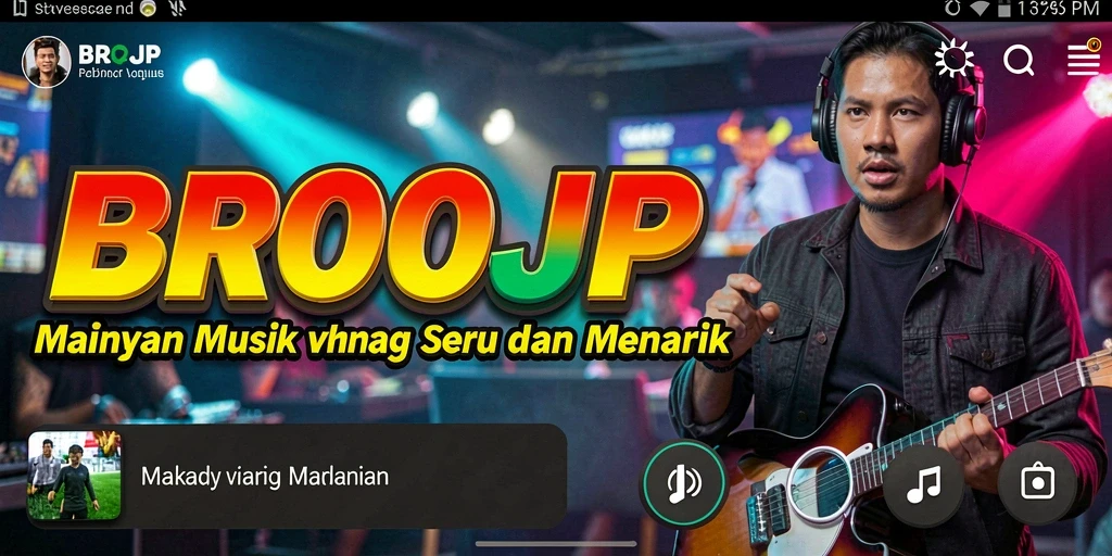 Tampilan gameplay seru dan interaktif dari BROJP untuk pecinta musik.