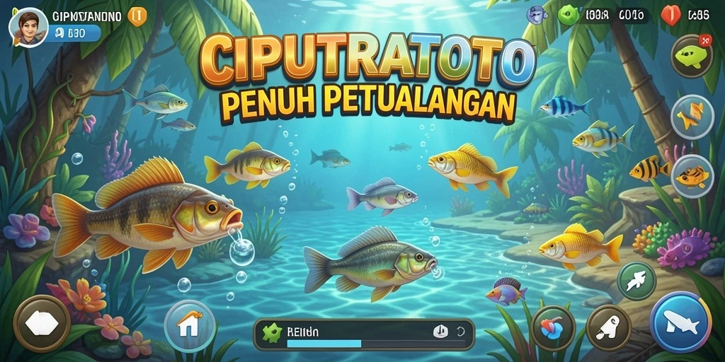 Tampilan gameplay CIPUTRATOTO dengan suasana memancing yang menenangkan.
