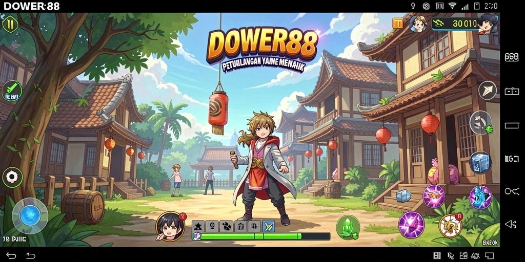 Tampilan gameplay DOWER88 yang penuh warna dan aksi.