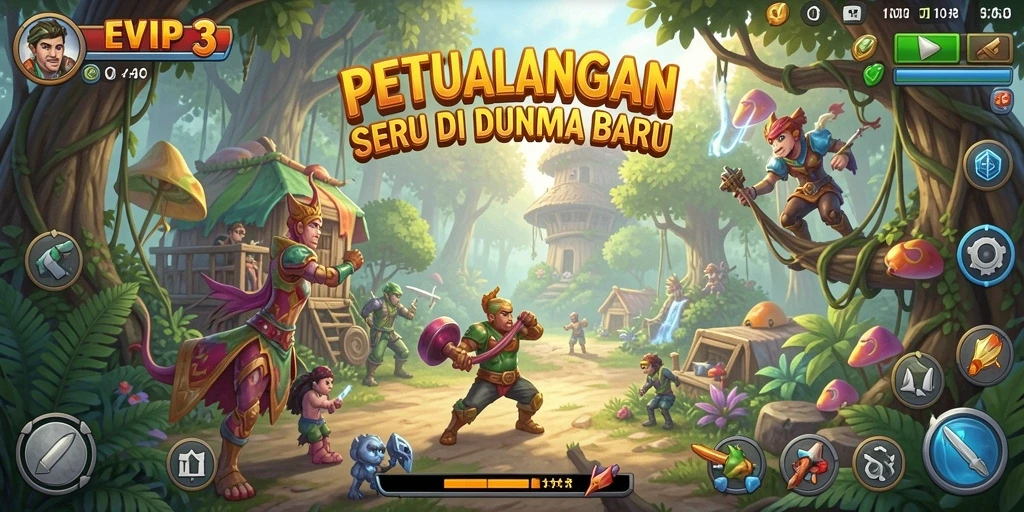 Tampilan gameplay EVIP3 yang menampilkan momen petualangan epik.