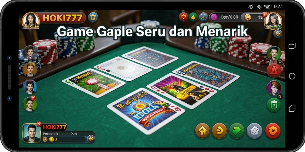 Tampilan gameplay Gaple yang seru dan interaktif di HOKI777.