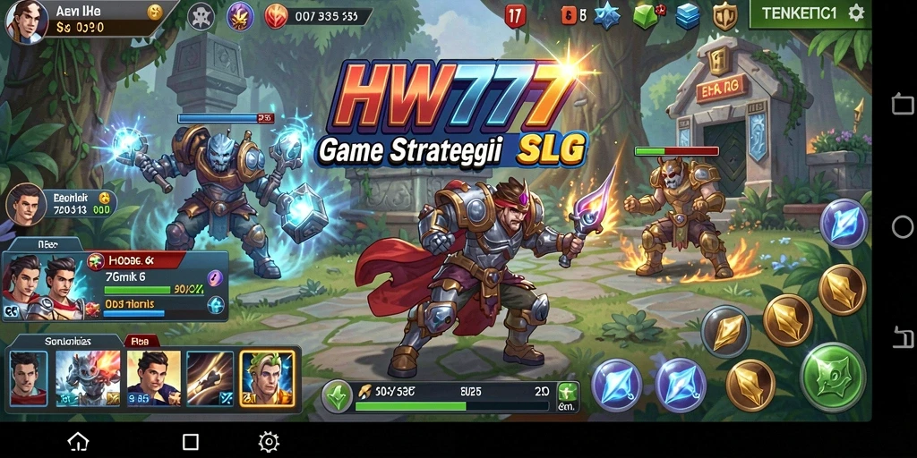Tangkapan layar gameplay HW777 yang menampilkan strategi dan taktik SLG.