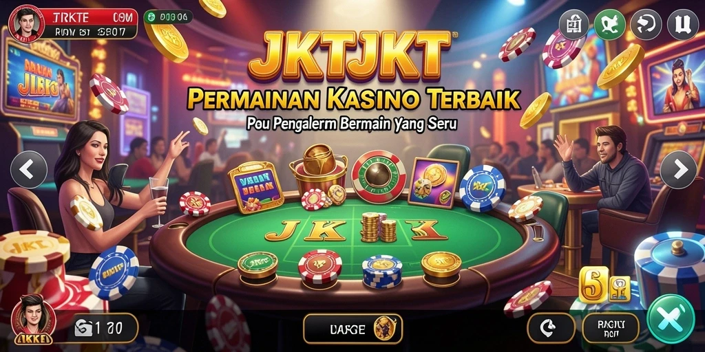 Screenshot utama JKTJKT menampilkan gameplay Kasino yang seru.