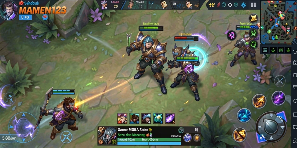 Gameplay MAMEN123 yang menarik dalam pertandingan MOBA.