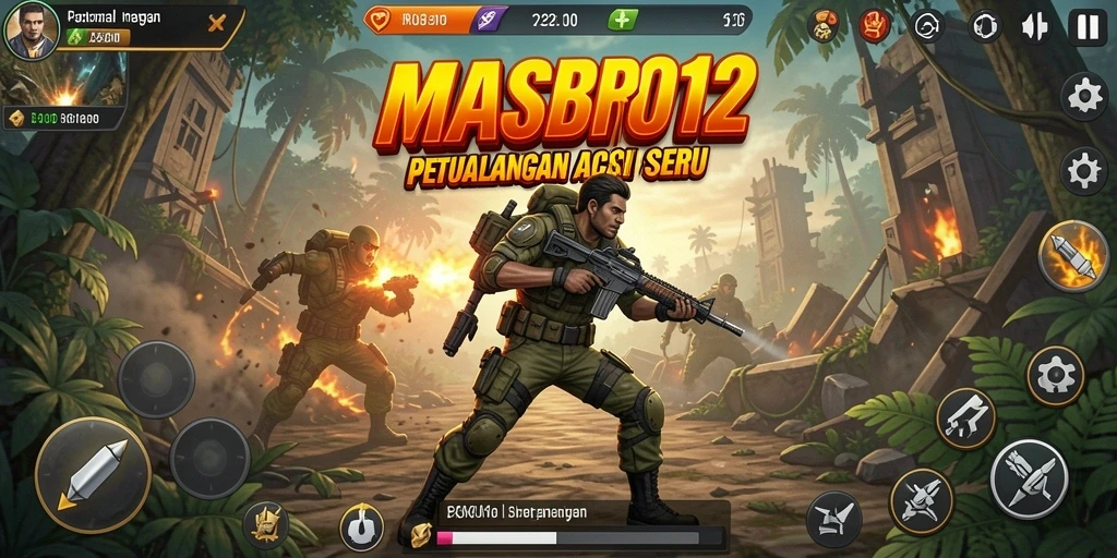 Tangkapan layar utama dari gameplay aksi intens MASBRO12.