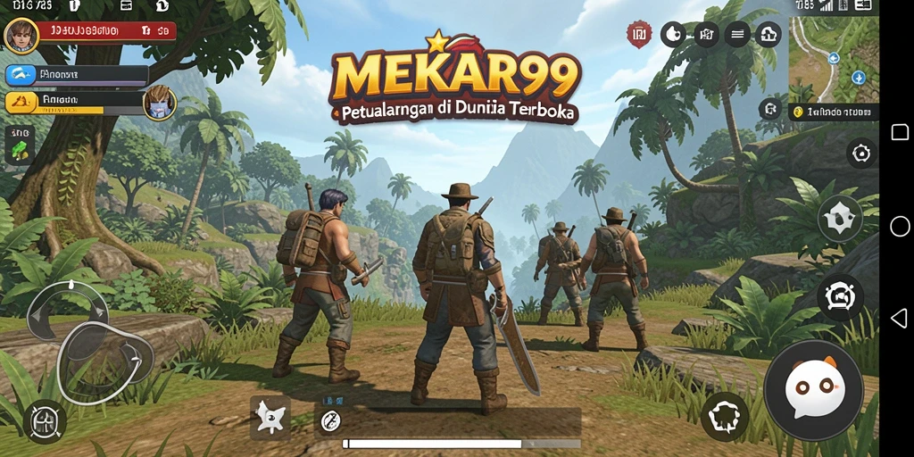 Screenshot gameplay MEKAR99 menampilkan dunia terbuka yang menakjubkan.