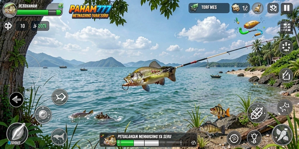 Gameplay seru dalam PAHAM777, menangkap ikan beragam.