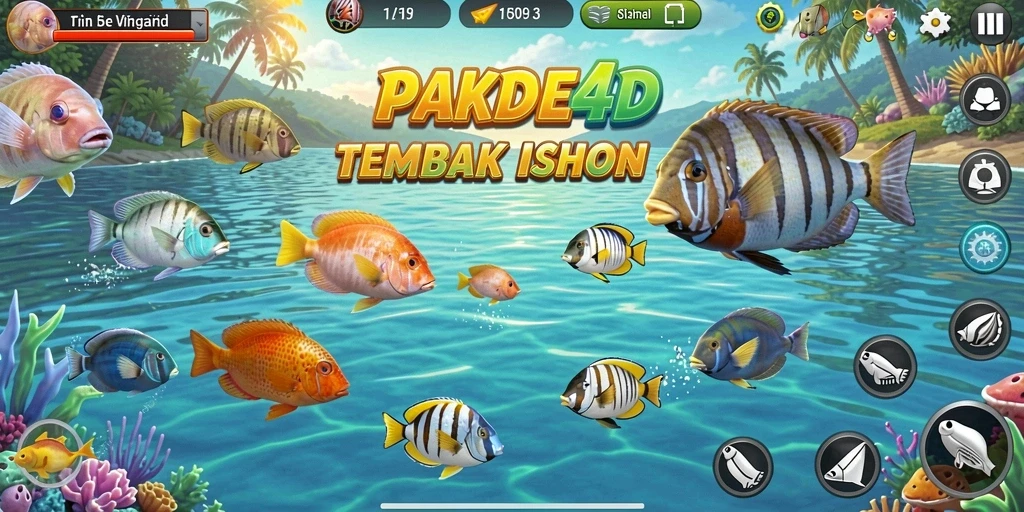 Screenshot PAKDE4D menampilkan aksi menembak ikan yang mendebarkan.