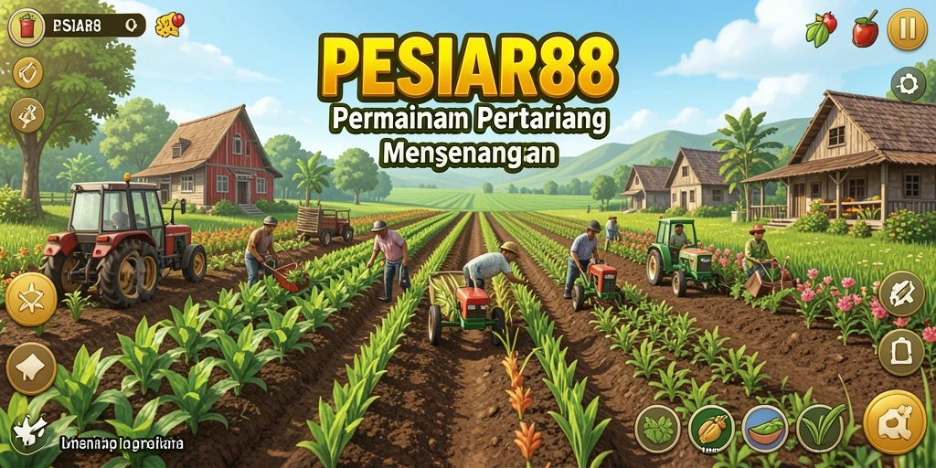 Screenshot PESIAR88 menunjukkan gameplay pertanian yang asyik dan menarik.