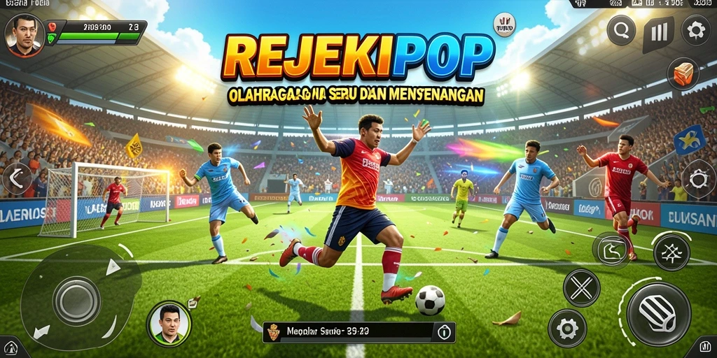 Tampilan gameplay seru dari REJEKIPOP dengan aksi olahraga.