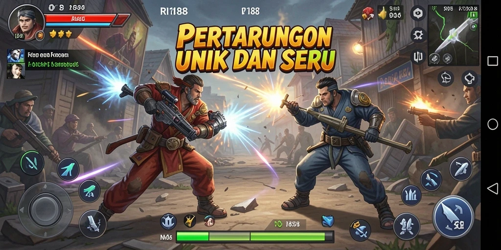 Screenshot utama RI188 menampilkan aksi pertarungan yang mendebarkan.
