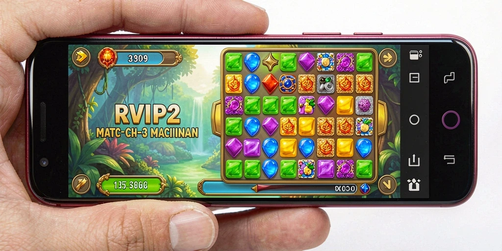 Tangkapan layar menampilkan aksi seru gameplay Match-3.