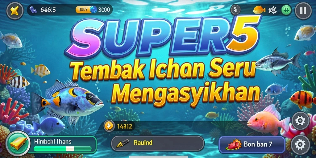 Gameplay SUPER5 yang seru saat menembak ikan.