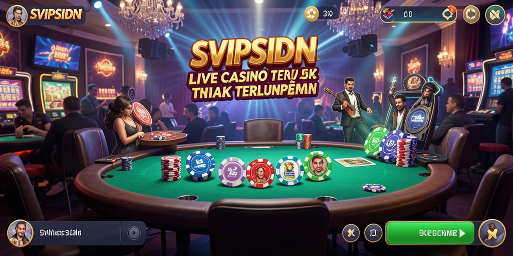 Screenshot SVIPSIDN menampilkan dealer profesional dan permainan menarik dalam Live Casino.